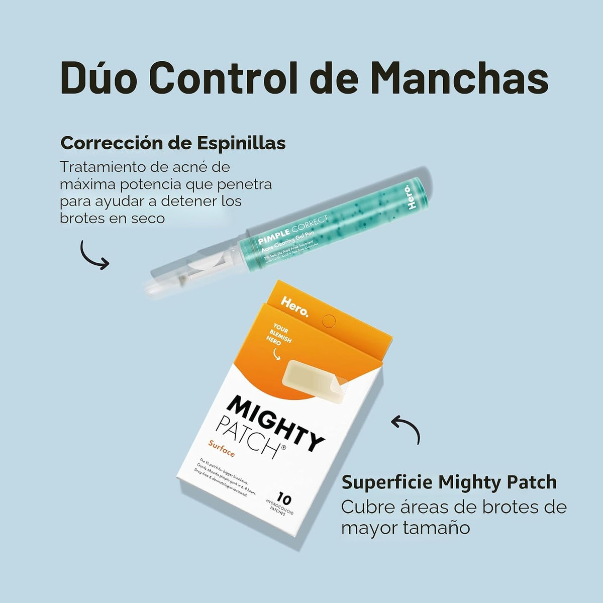Hero Cosmetics Mighty Patch Surface Parches grandes para espinillas...