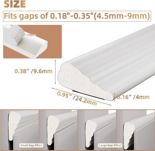 3 piezas × 196" de cinta selladora de espuma en forma de cuña p...
