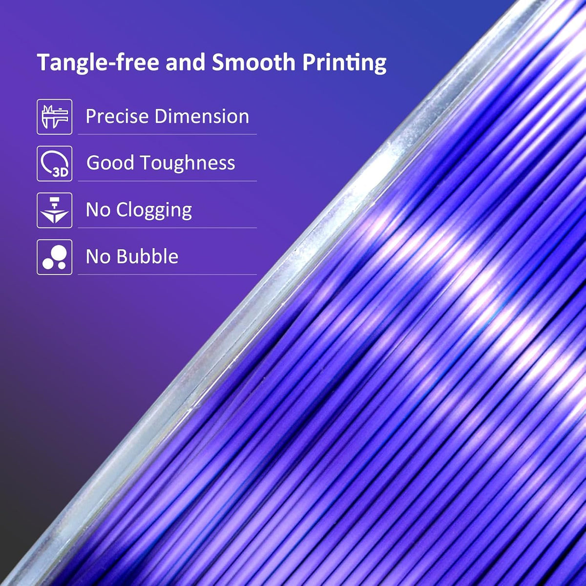 XZN Filamento PLA de Seda Tricolor para Impresora 3D de 1.75mm, Fil...