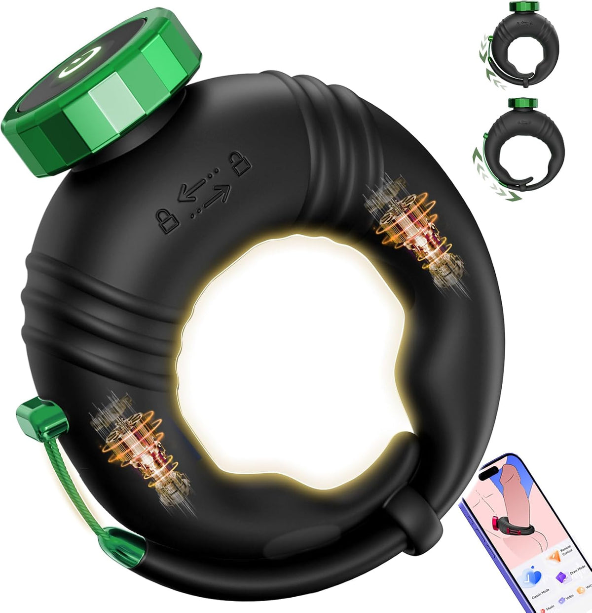 Anillo vibratorio para el pollo, juguetes sexuales ajustables para...