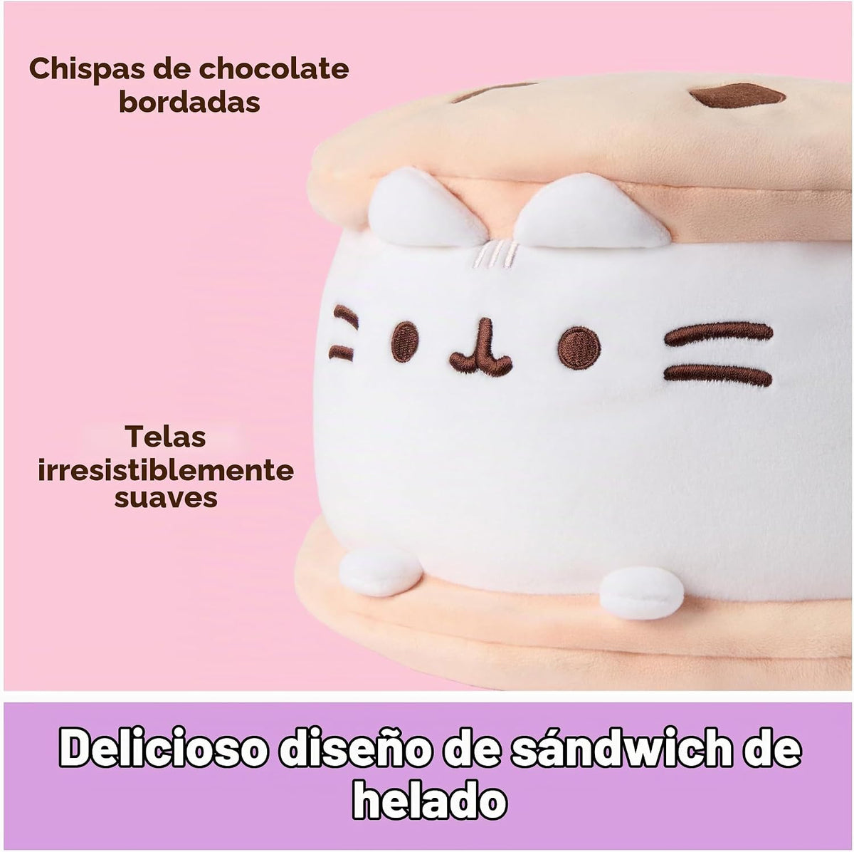 GUND Pusheen - Peluche Squisheen de sándwich de helado de galleta,...