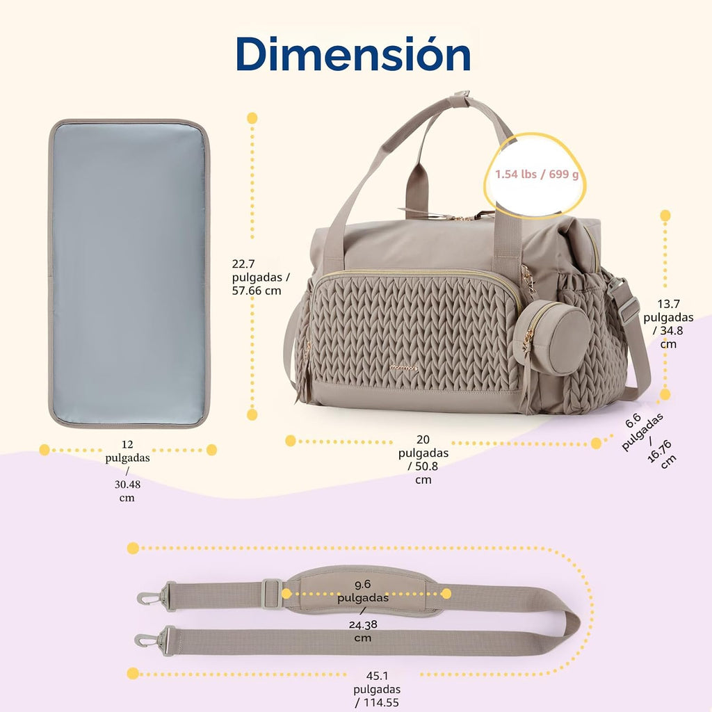 mommore - Bolso para pañales, bolsos de gran capacidad para viajes,...