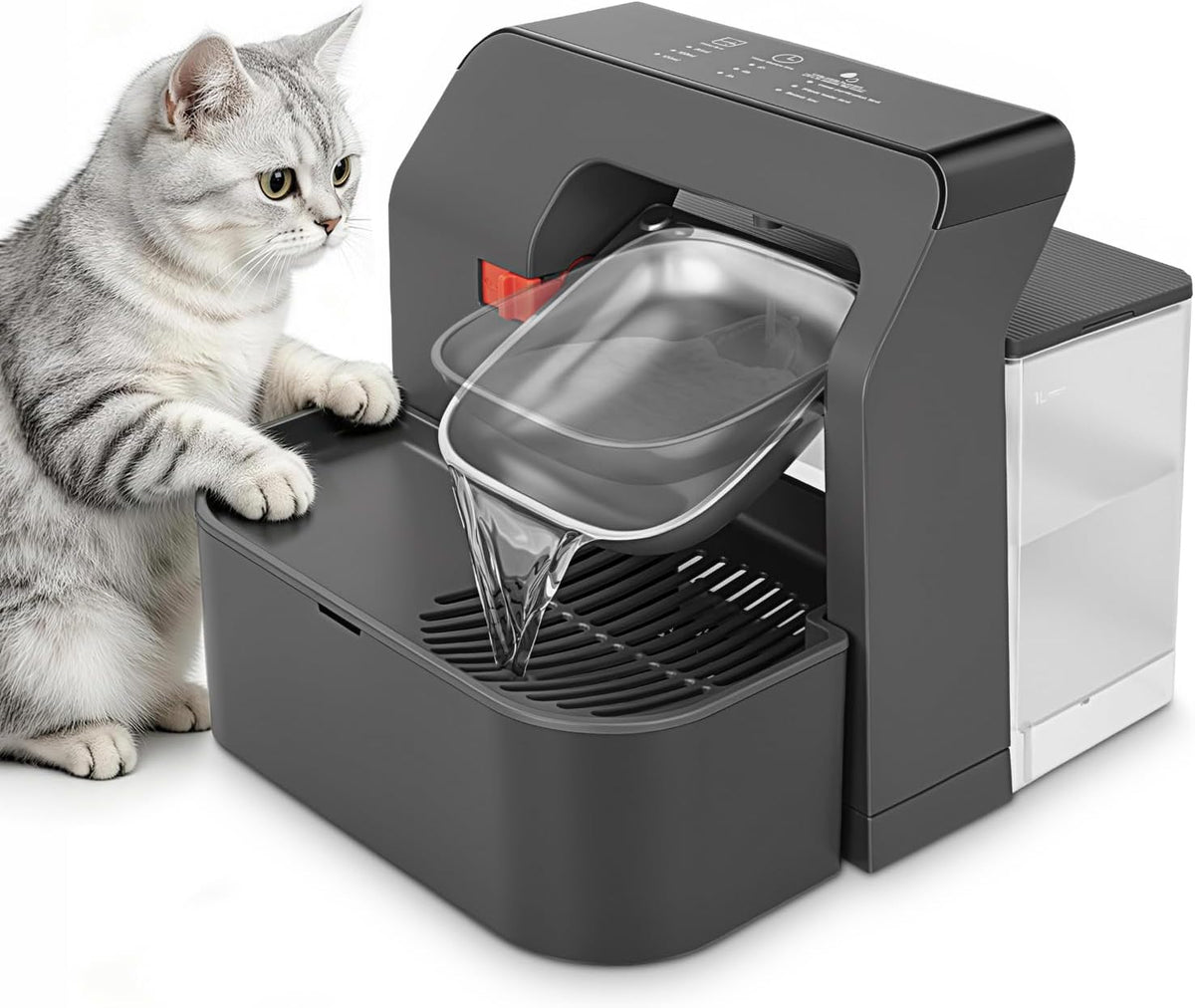 AOFANPET Fuente de agua inalámbrica para gatos, 3,5 L de acero inox...
