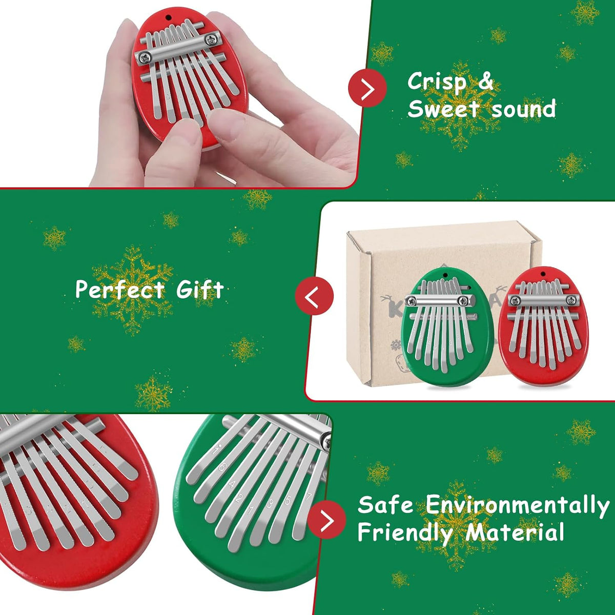 EASTROCK Mini kalimba de 8 teclas, piano de pulgar con colgante acc...