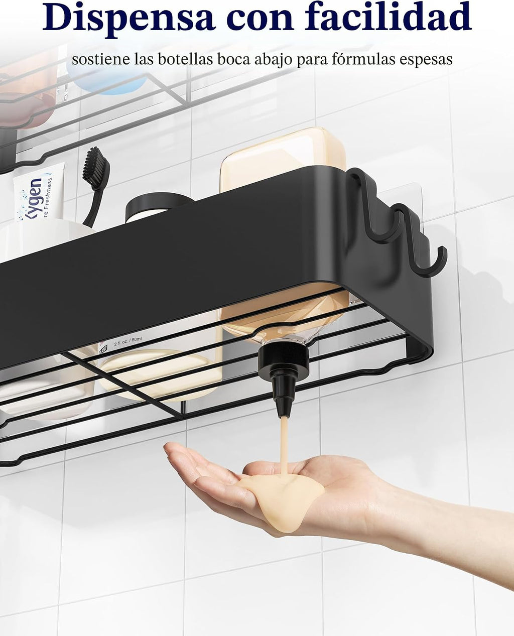 Kitsure Organizador adhesivo para ducha, paquete de 6, estantes de...