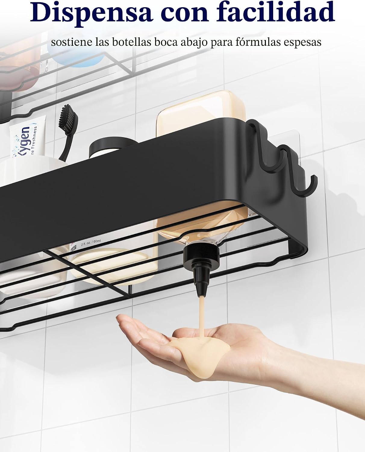 Kitsure Organizador adhesivo para ducha, paquete de 6, estantes de...