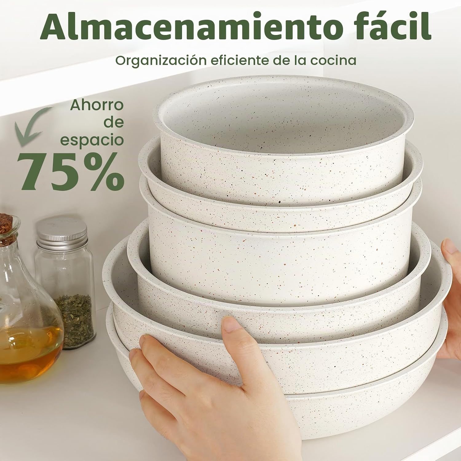 SODAY Juego de 18 Piezas de Ollas y Sartenes Antiadherentes, Juegos...