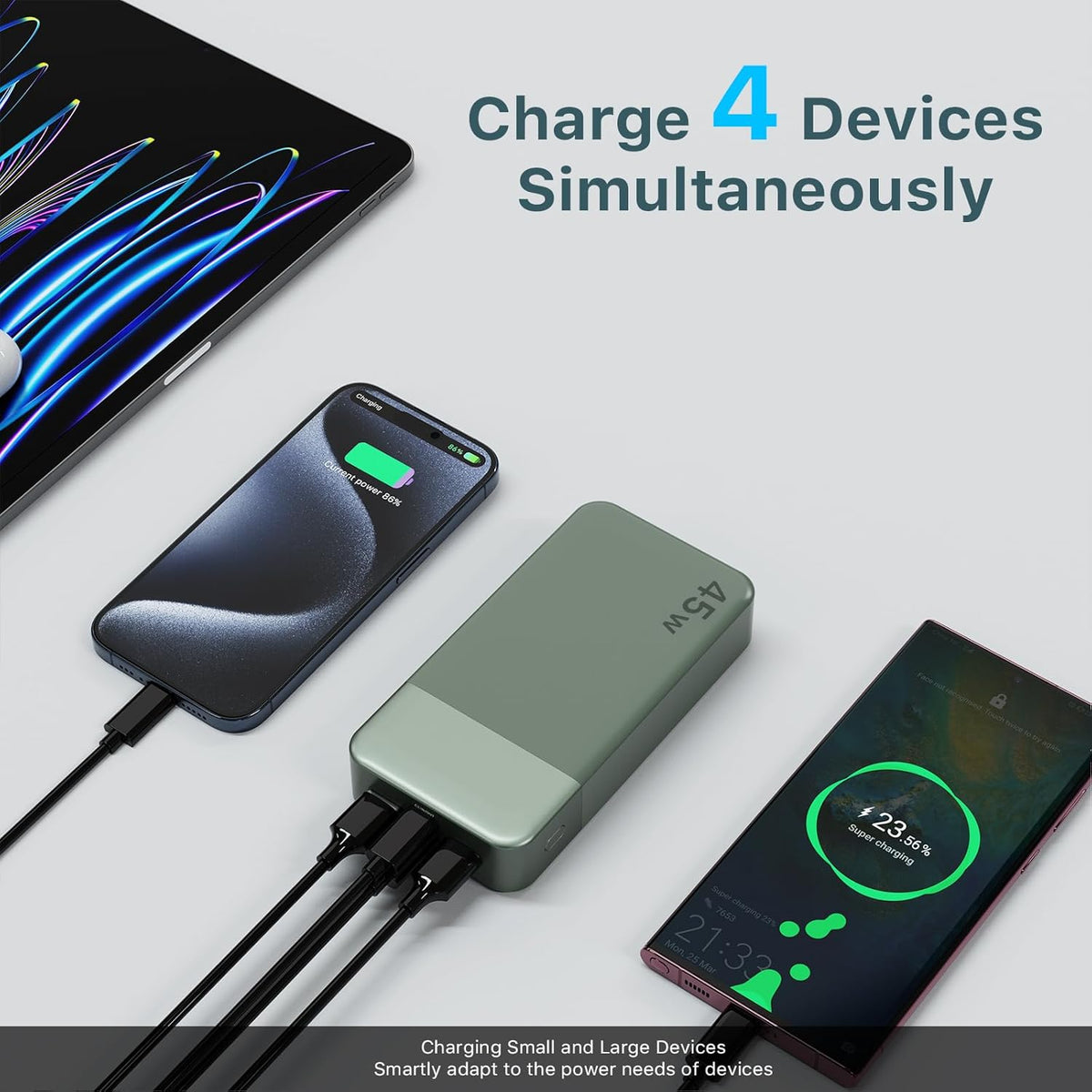 NOBIS Cargador portátil 45W 20000mAh Power Bank Carga rápida | Paqu...