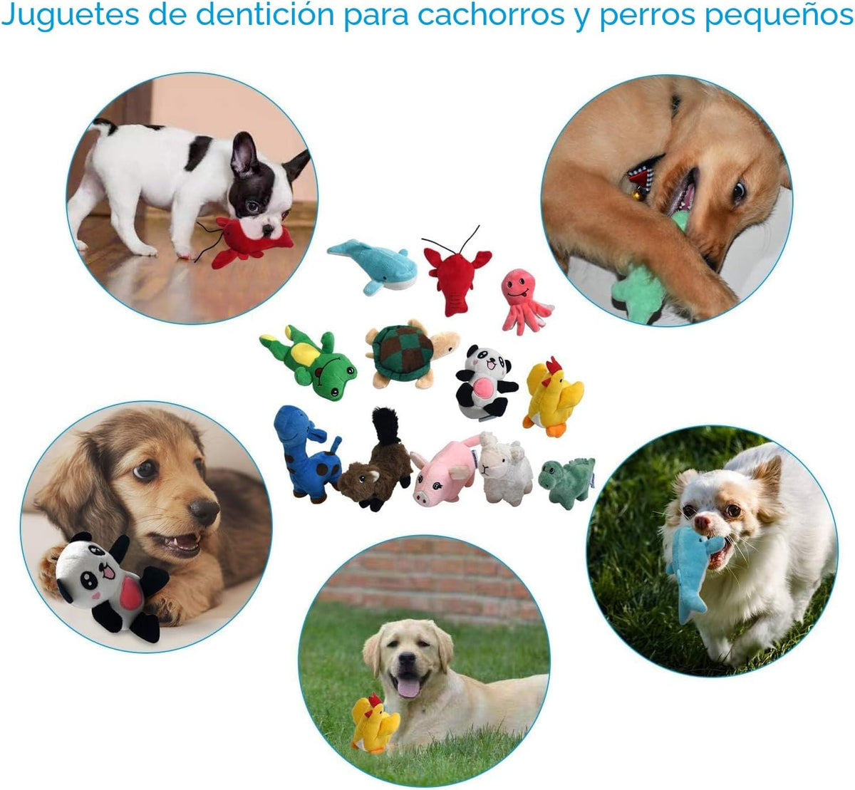 LEGEND SANDY Paquete de juguetes de peluche chirriantes para cachor...