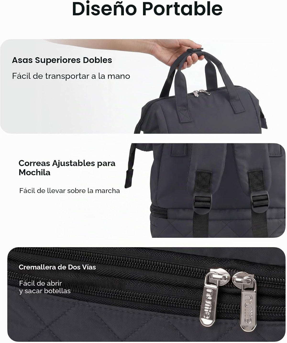 Nuliie Bolsa portátil para extractor de leche con compartimento | E...