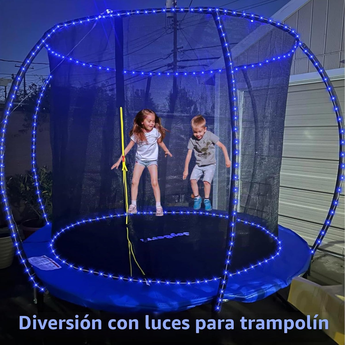 QITONG Guirnalda de luces solares azules, tira de 200 luces LED de...