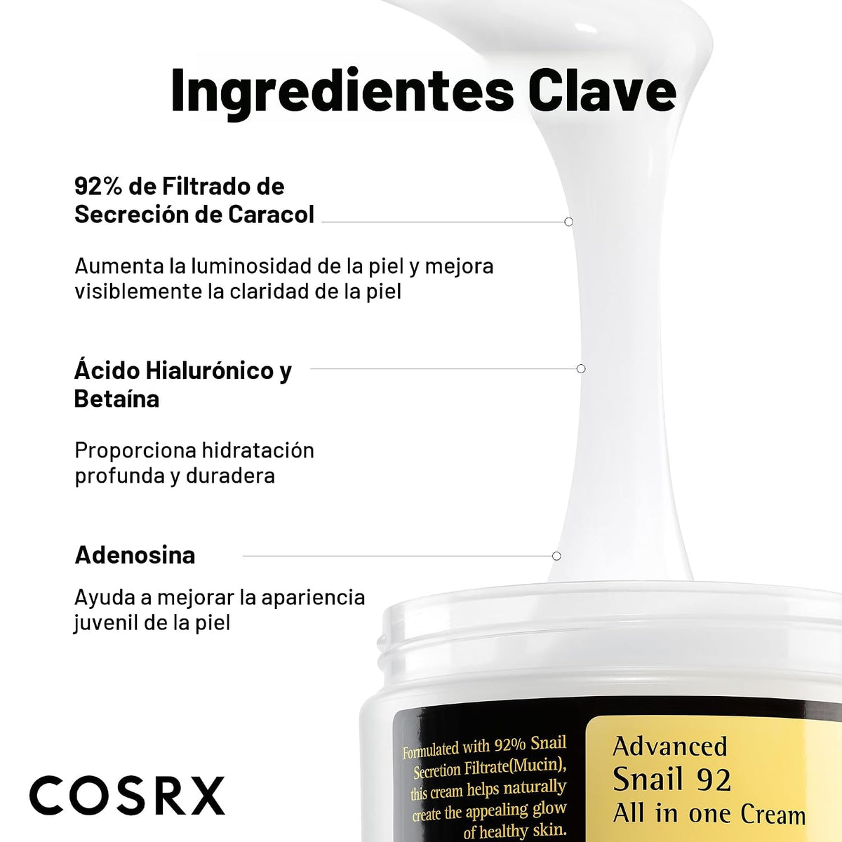 COSRX Caracol Mucin 92% hidratante facial paquete de 2 (3.52 onzas...