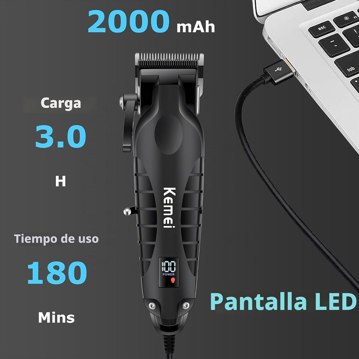 KEMEI 2290 - Cortapelos profesionales para hombres, kits de corte d...