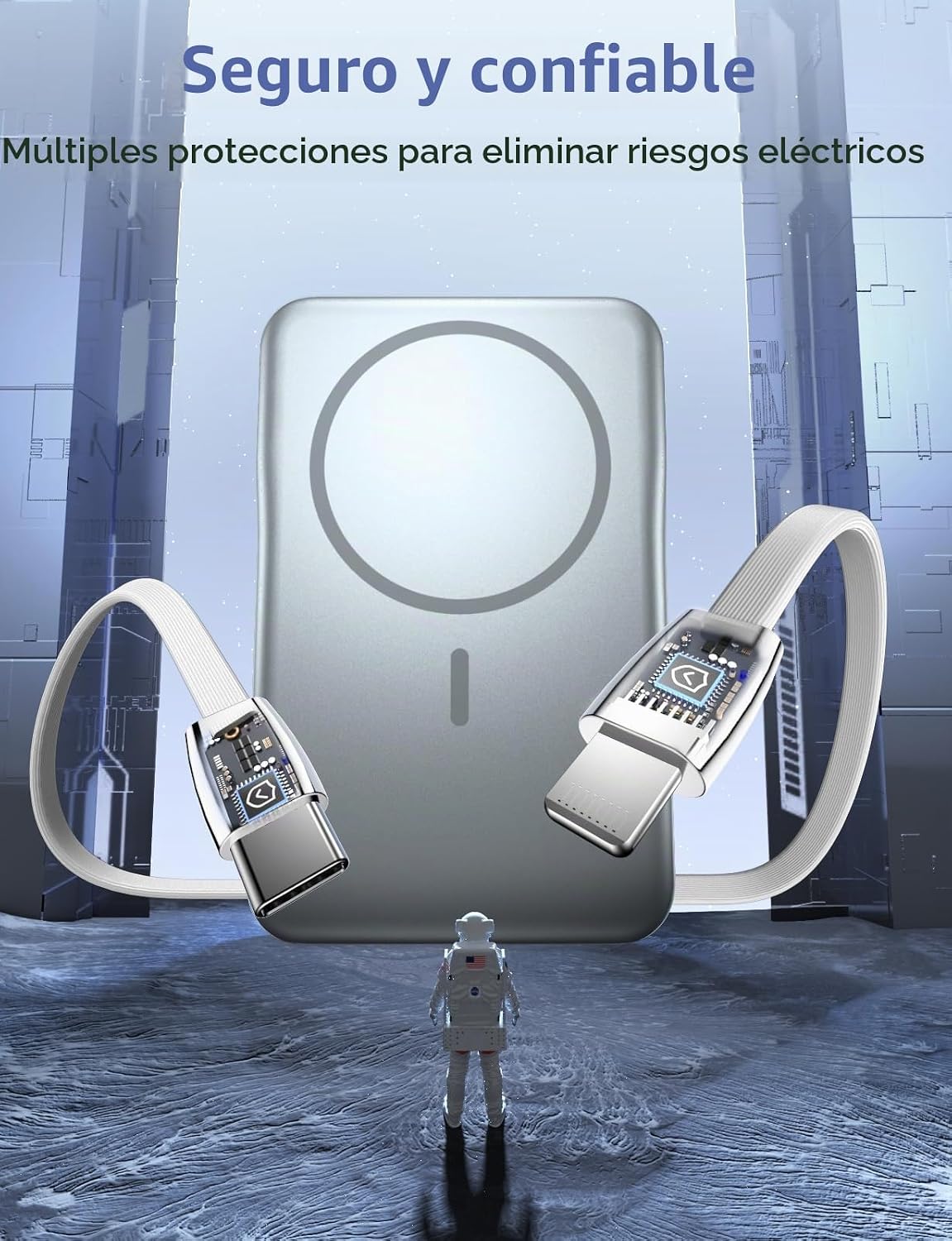 Aobbow Cargador portátil magnético, paquete de batería MagSafe de 1...