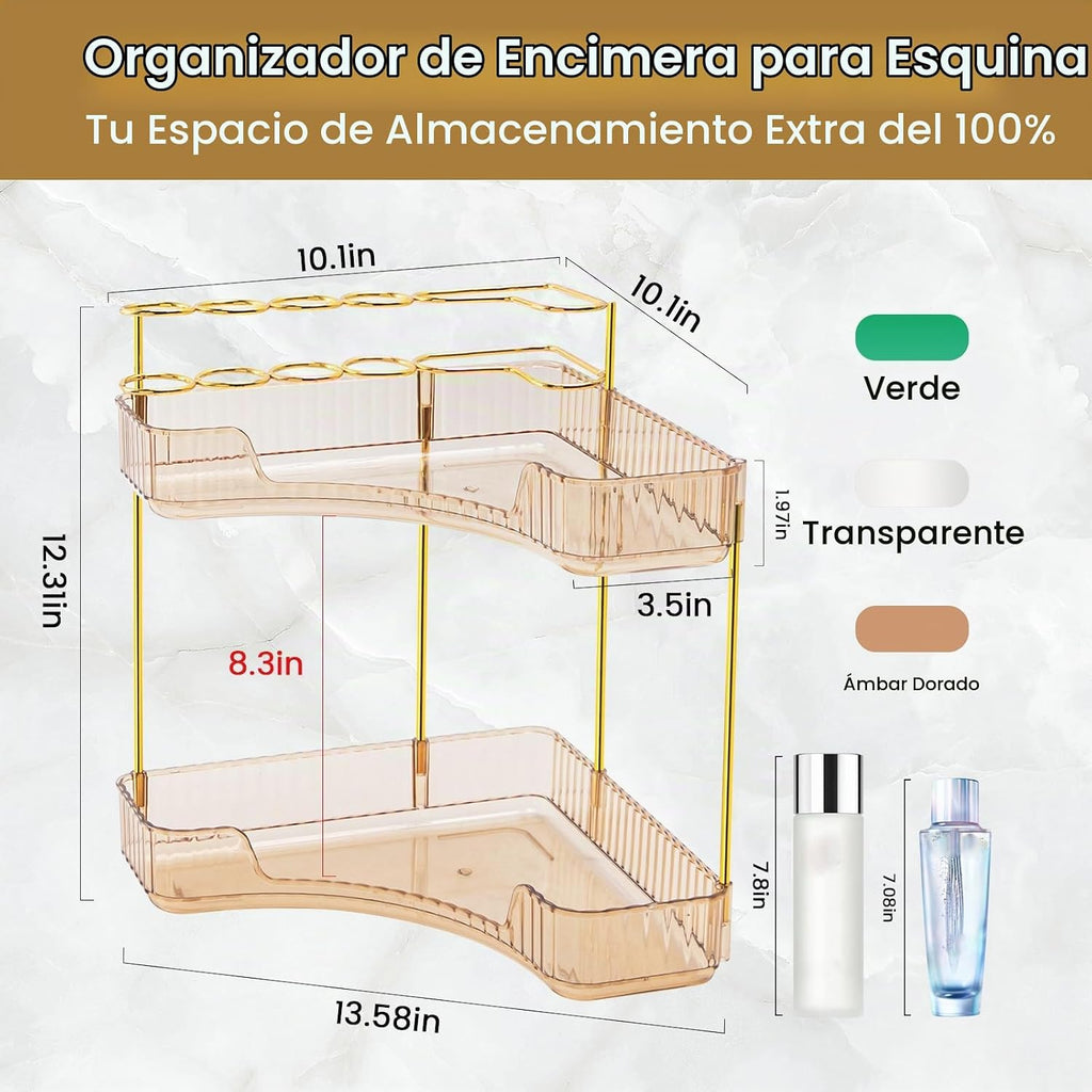 NATURE'S SOURCE Organizador de maquillaje para tocador, organiz...