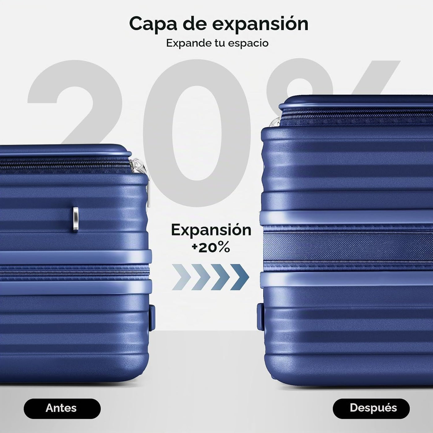 Joyway Juego de equipaje de 5 piezas con bolsillo frontal, juego de...