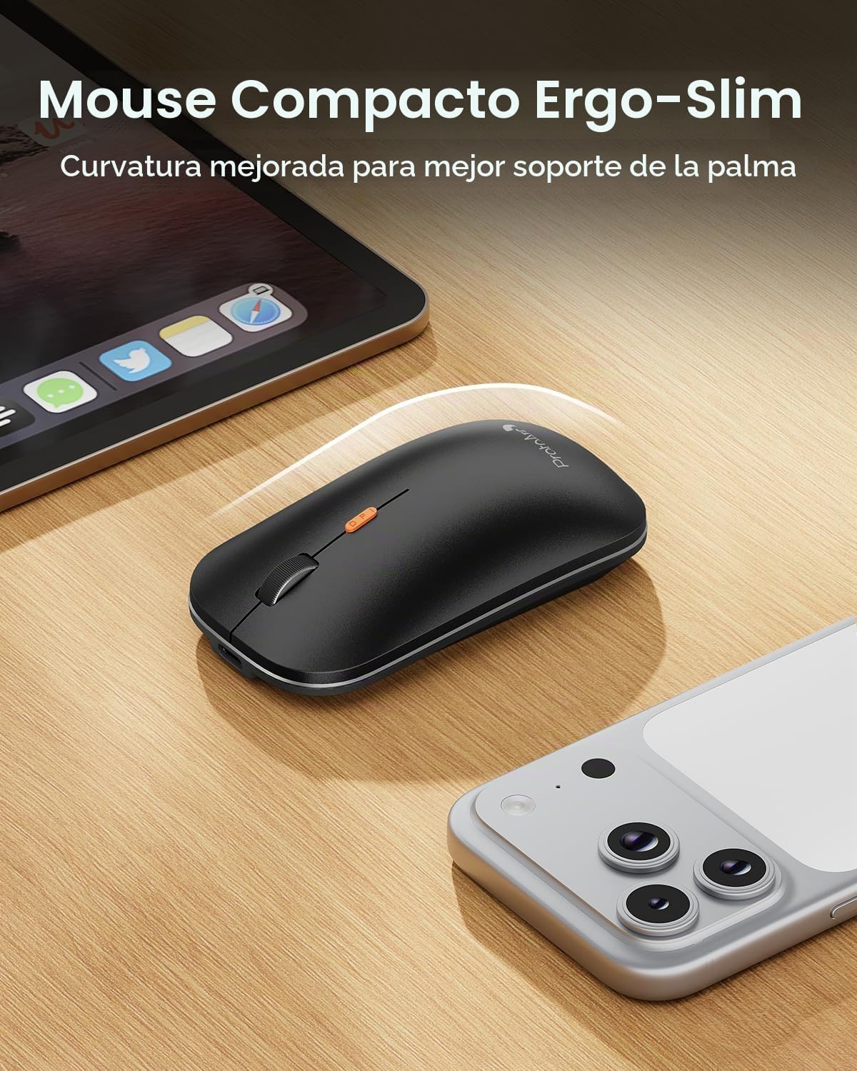 ProtoArc XKM01 Pro - Teclado y mouse plegables retroiluminados, tam...