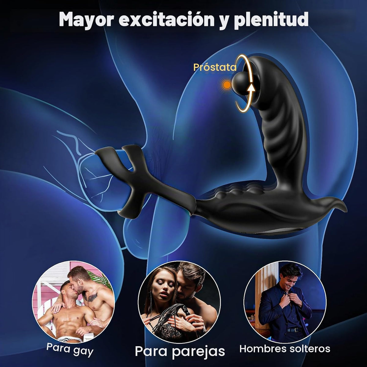 BEISAR - Masajeador de próstata vibrador anal, vibrador de empuje,...