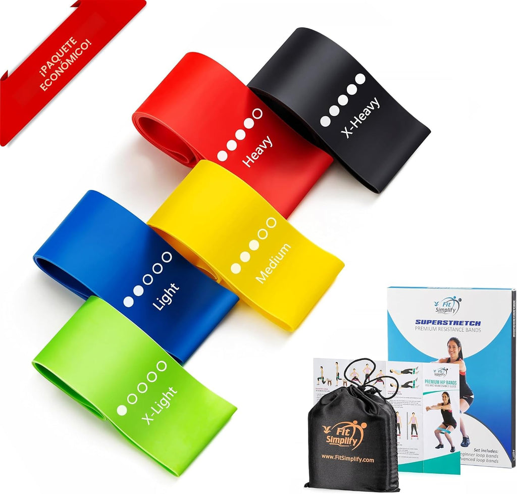 Bandas de ejercicios de bucle de resistencia de Fit Simplify con gu...