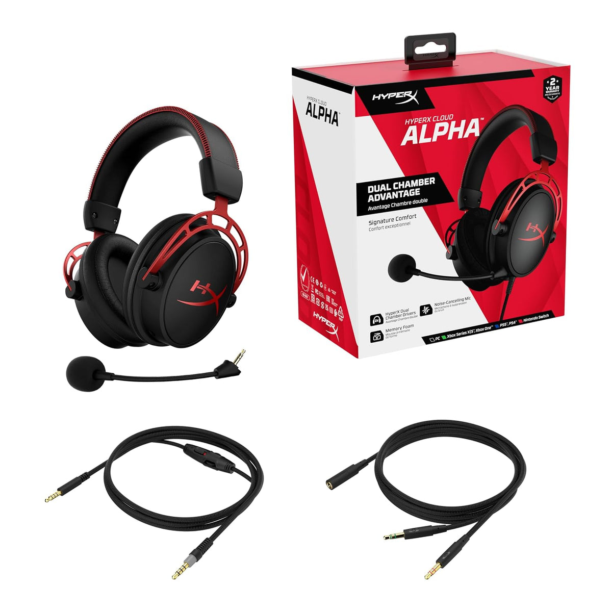 HyperX Cloud Alpha - Auriculares para juegos, controladores de dobl...