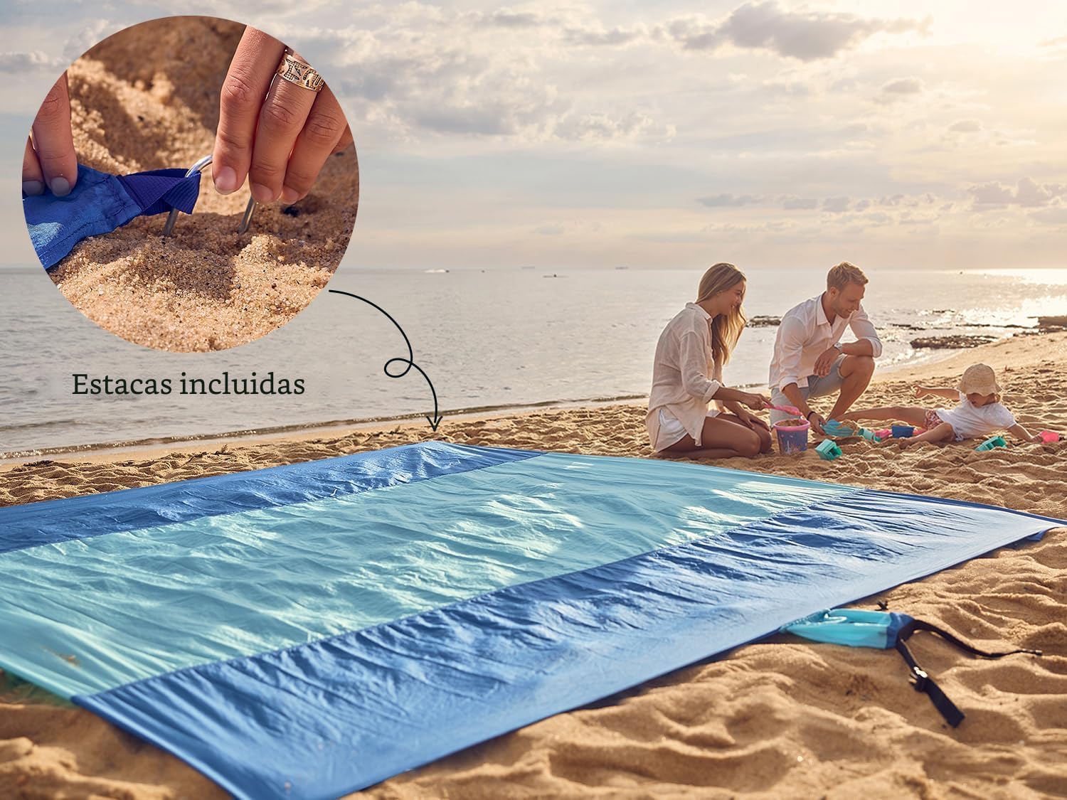 WEKAPO Manta de Playa Resistente a la Arena e Impermeable, Alfombri...