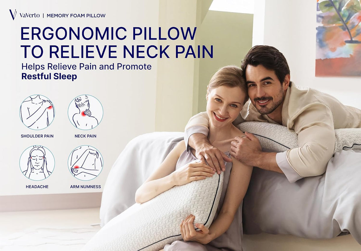 Vaverto Almohadas de espuma viscoelástica tamaño King - Almohada fi...
