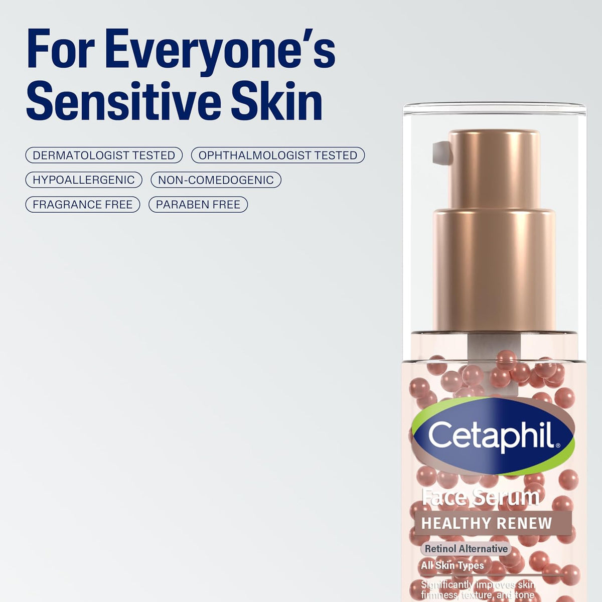 Suero facial antienvejecimiento Cetaphil Healthy Renew, péptidos, s...