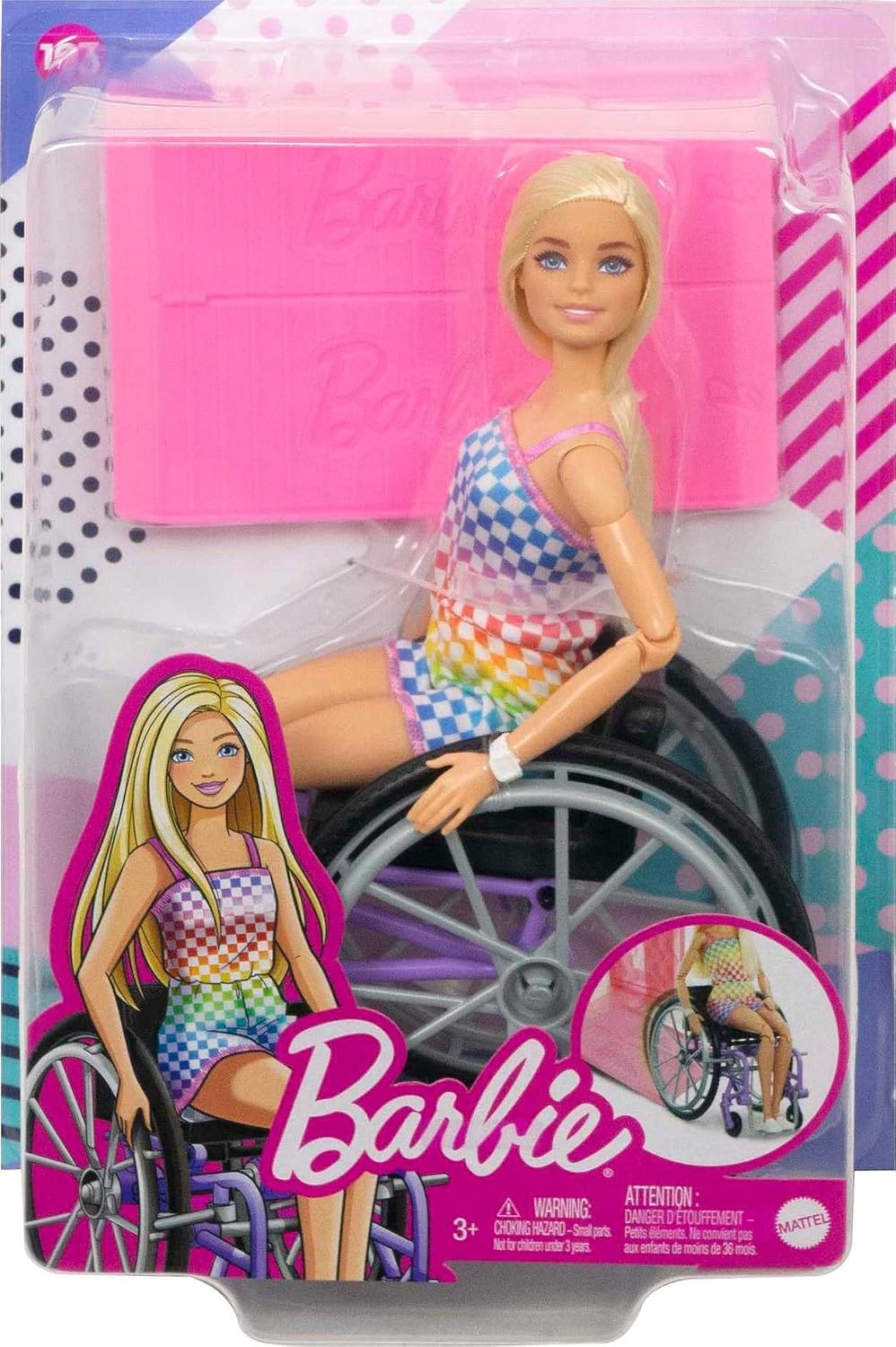 Barbie Muñeca Fashionistas con silla de ruedas y rampa | 22 puntos...