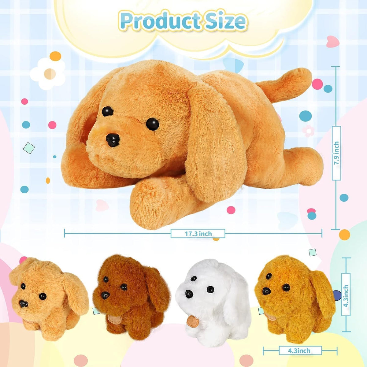 KMUYSL - Juguete de peluche para mamá con 4 bebés, animal de peluch...