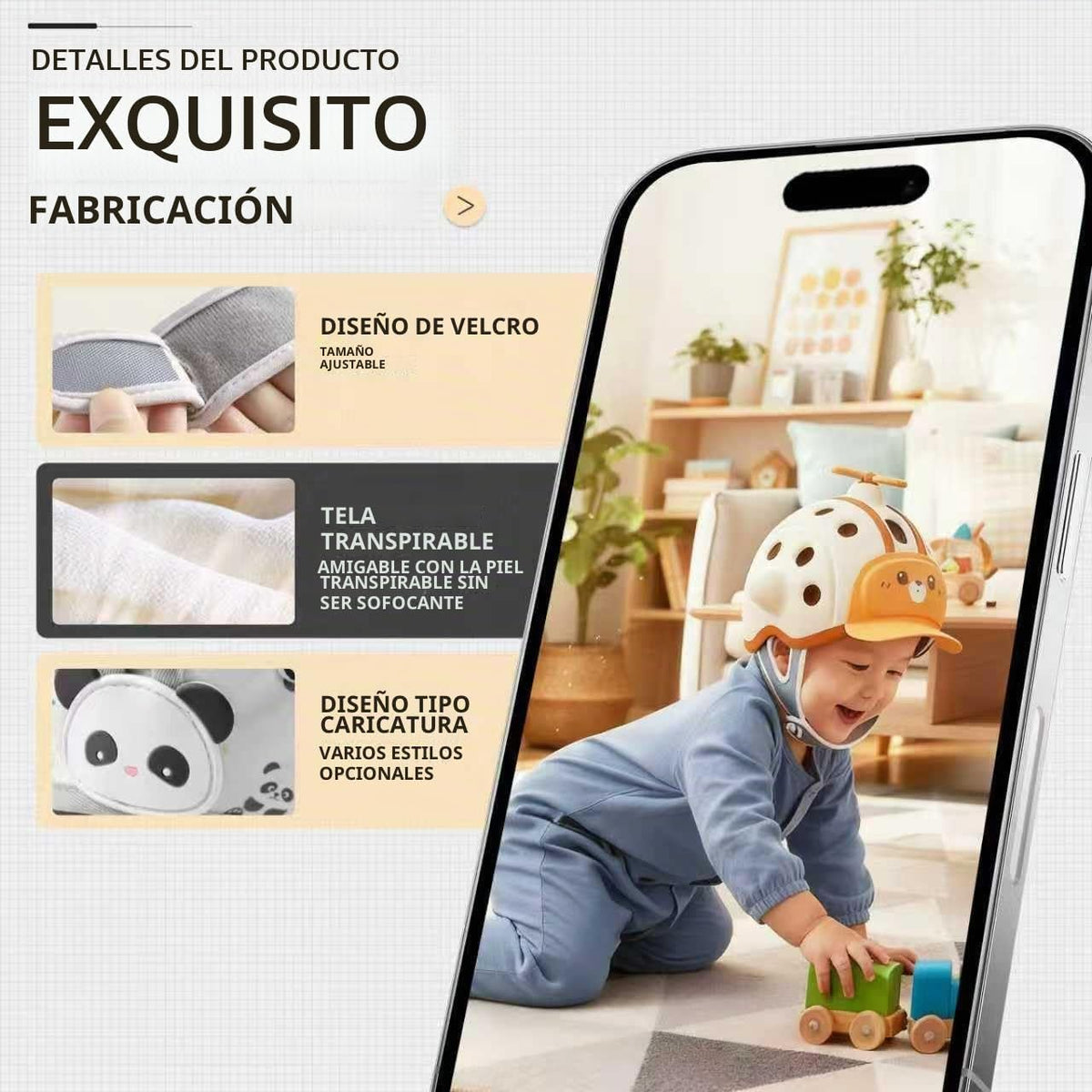 Casco de protección para la cabeza del bebé, ultraligero, suave, aj...