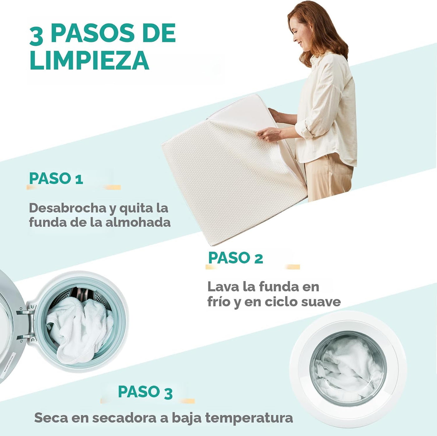 Bedluxe Almohada de cuña, almohada de cuña de cama de 10 pulgadas p...