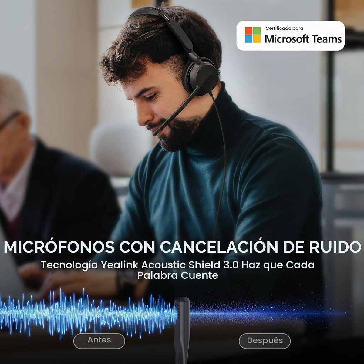 Yealink Auriculares con cable UH42 USB-C\/A,Micrófono con cancelaci...