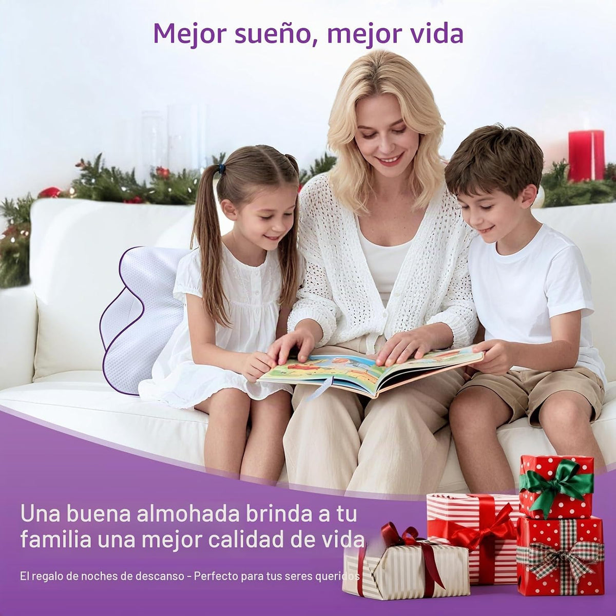 AZBESTPRO Almohada cervical de espuma viscoelástica para soporte de...
