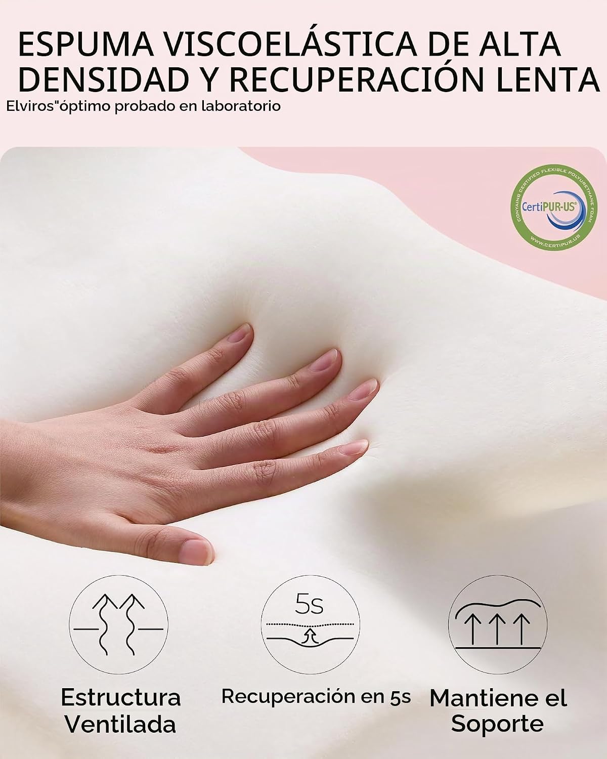 Elviros Almohadas cervicales de espuma viscoelástica para aliviar e...