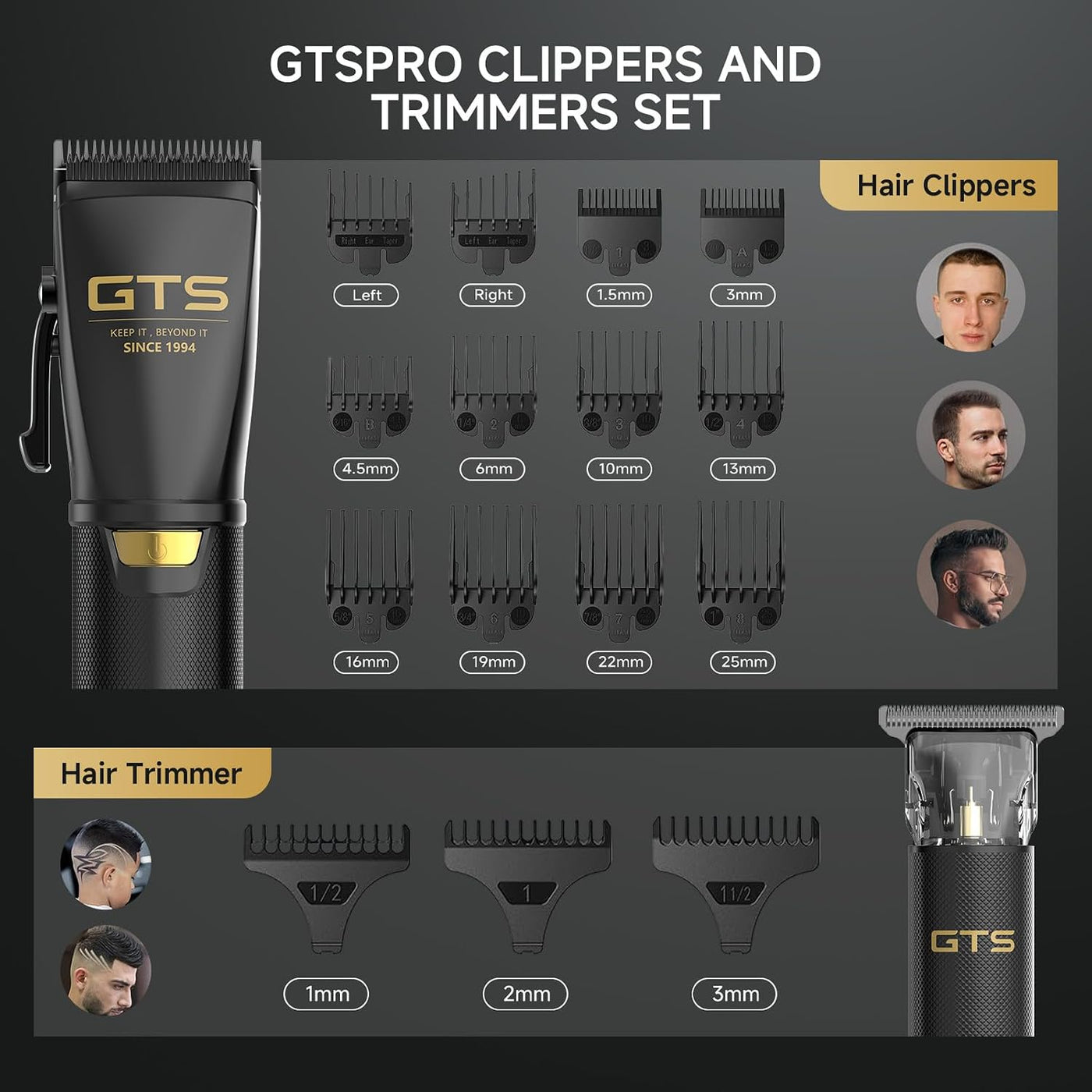 GTSPRO - Cortadora de pelo profesional para hombres, cortadora inal...