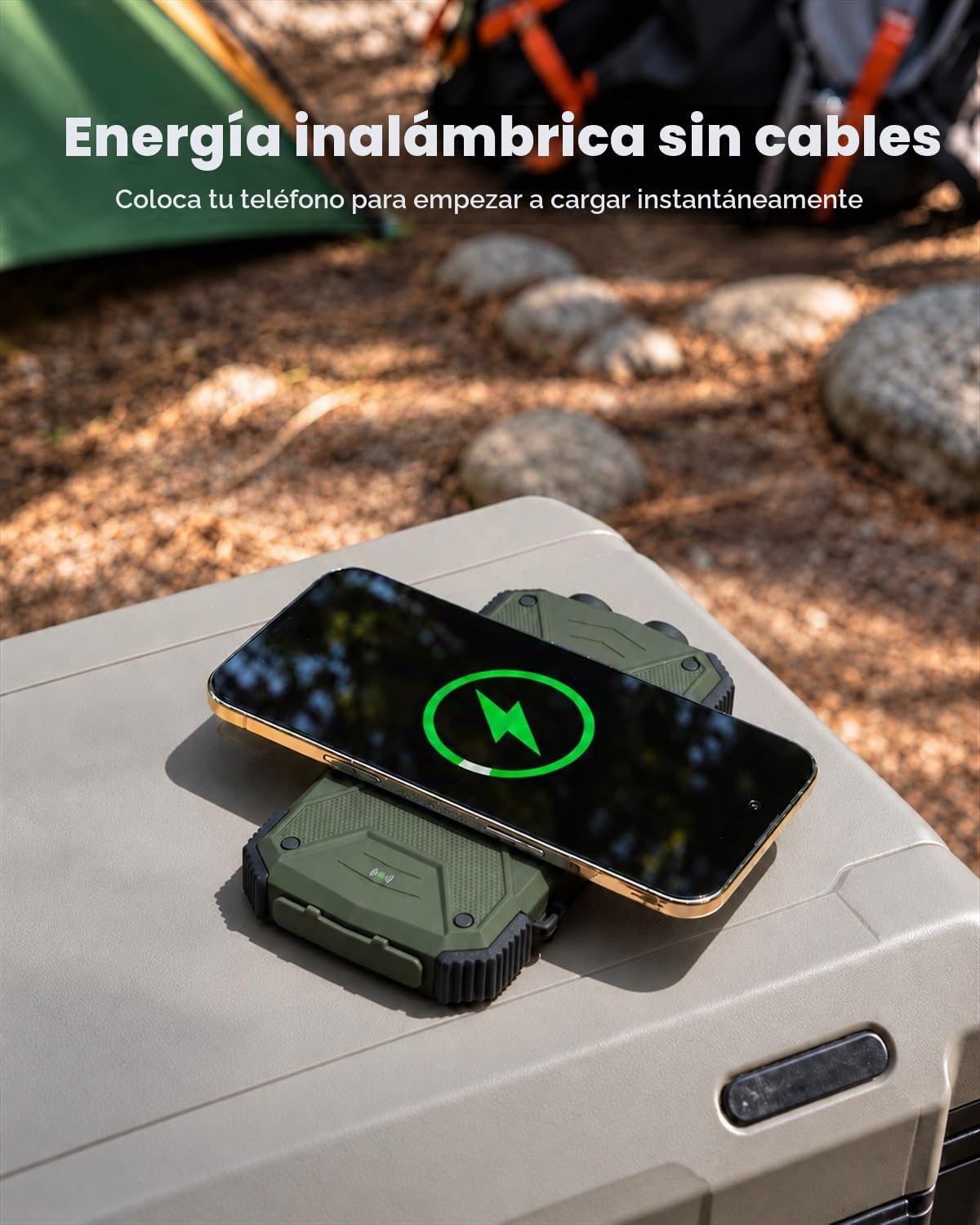 BLAVOR Banco de energía solar 10,000mAh cargador inalámbrico portát...