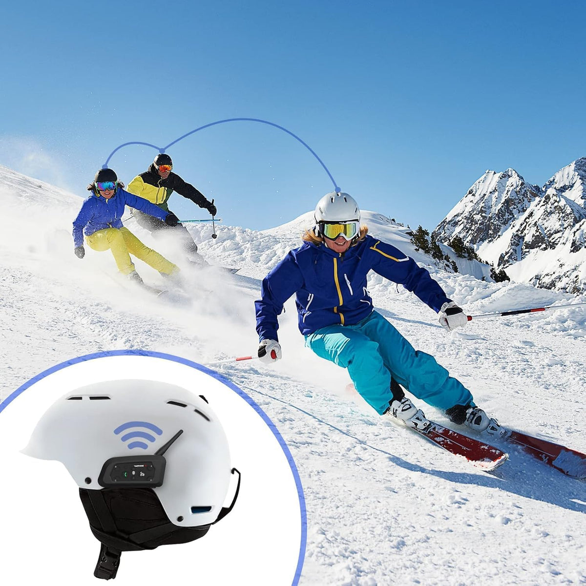 EJEAS Vnetphone V6 - Casco de motocicleta con intercomunicador Blue...