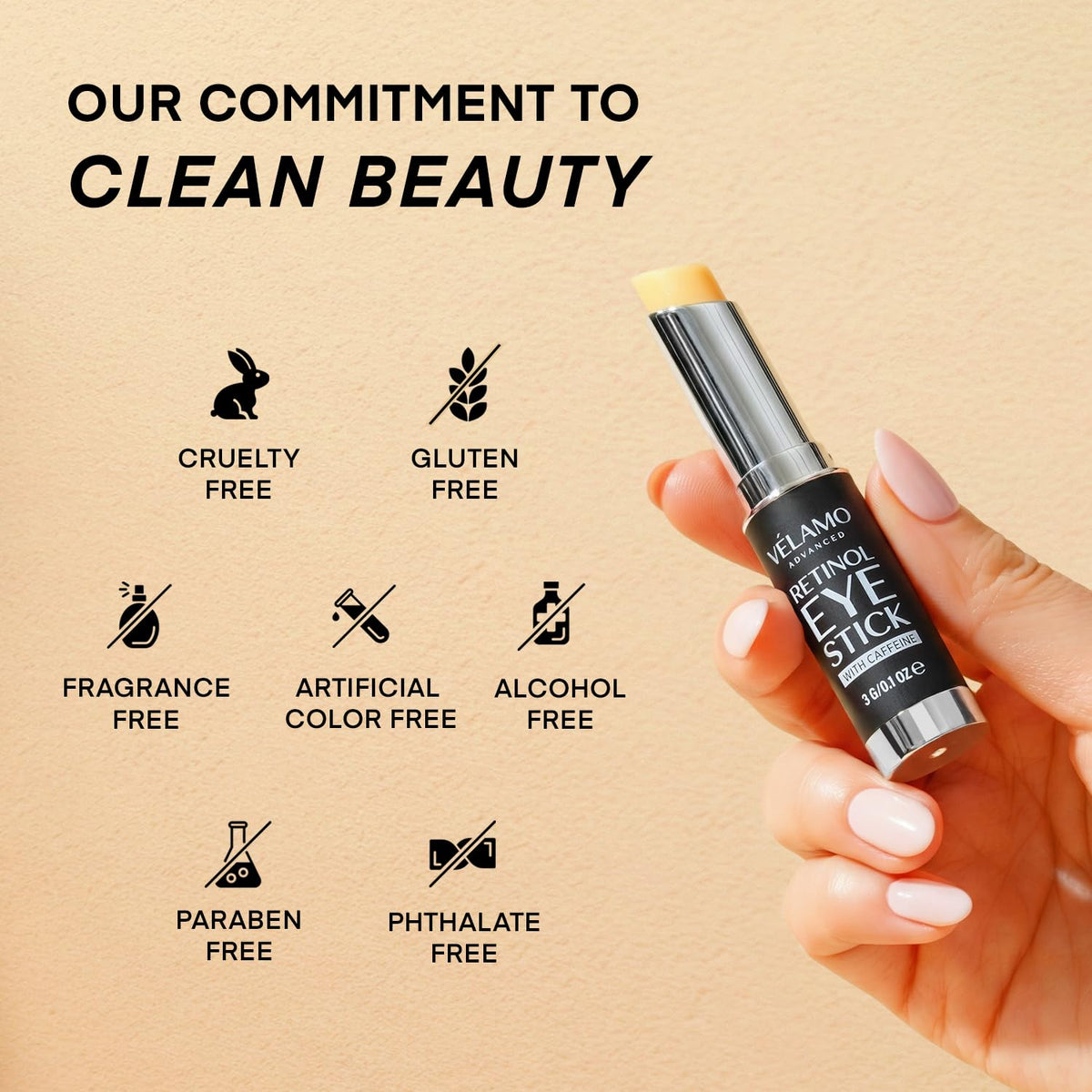 VELAMO ADVANCED Retinol Eye Stick: Crema de ojos de retinol para oj...
