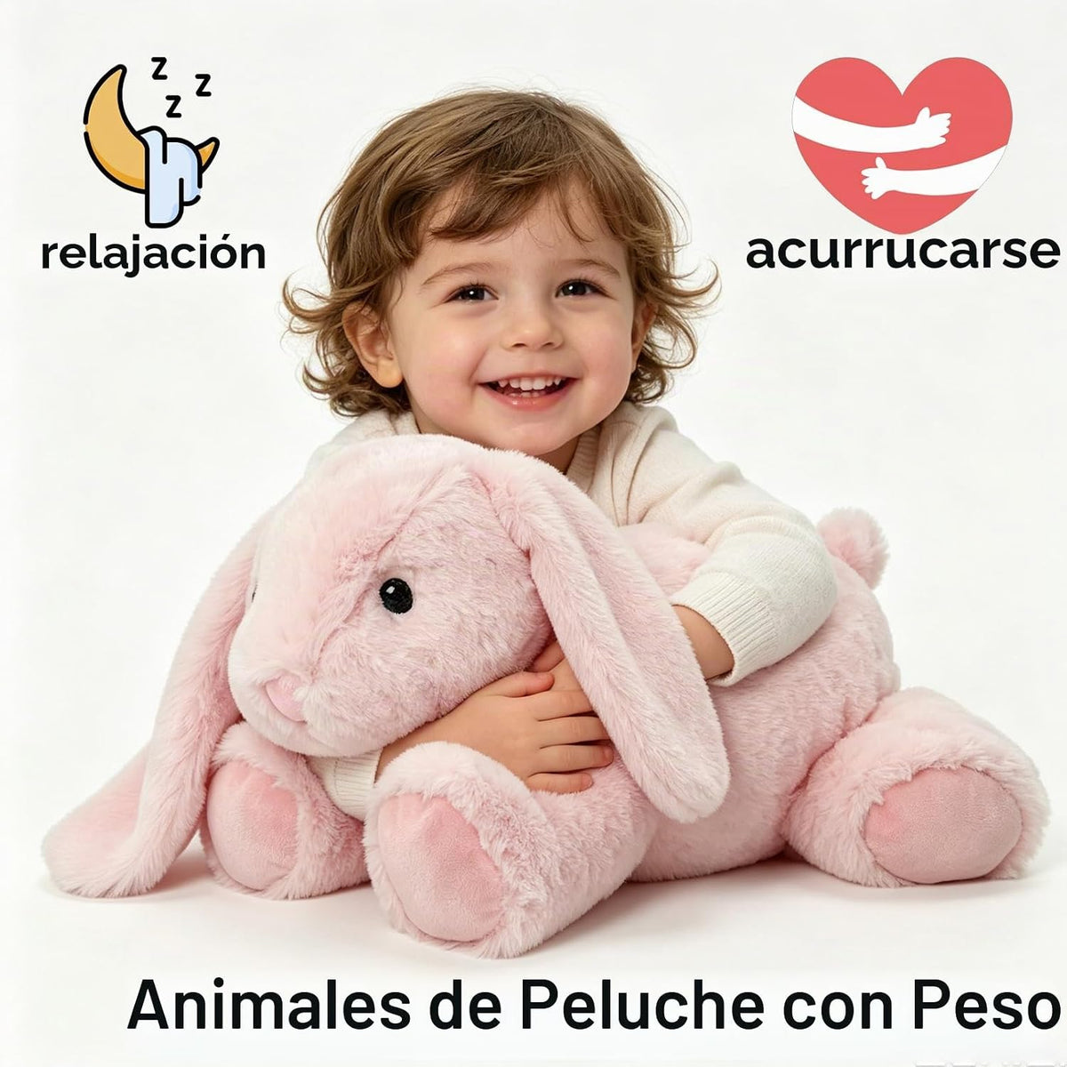Lindo conejito de peluche con peso de 4.5 libras, de 22 pulgadas, s...