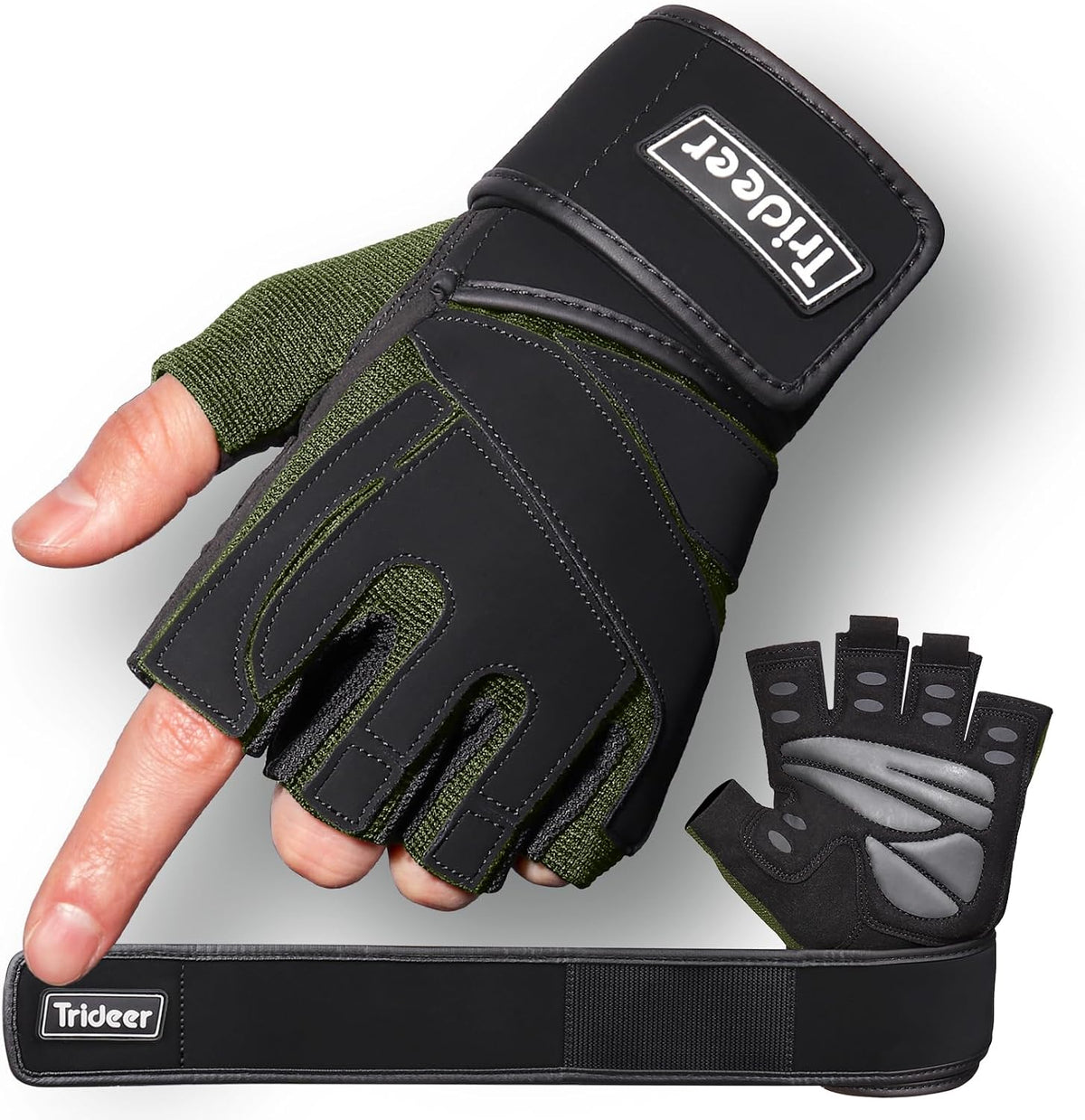 Trideer Guantes de entrenamiento para hombres, guantes para levanta...