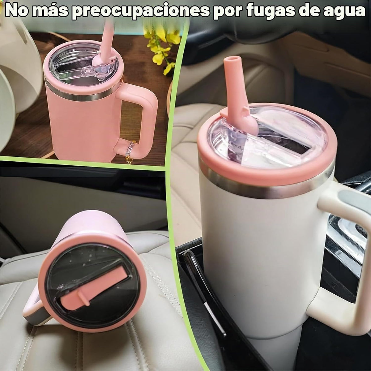 Stanley - Tapa de repuesto de 40 onzas, tapa abatible con popote a...