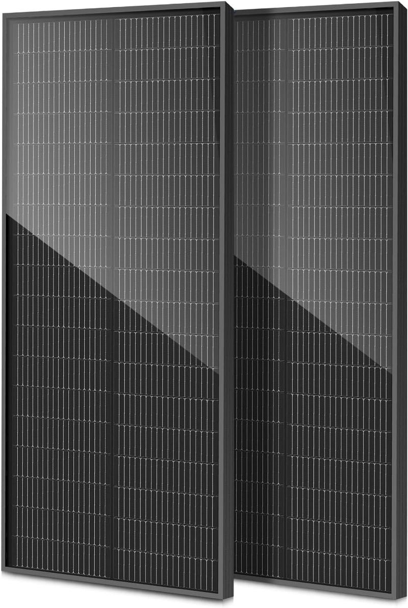 EtnalSolar Paquete de 2 paneles solares de 100 W 18BB 12 V 25.6% de...