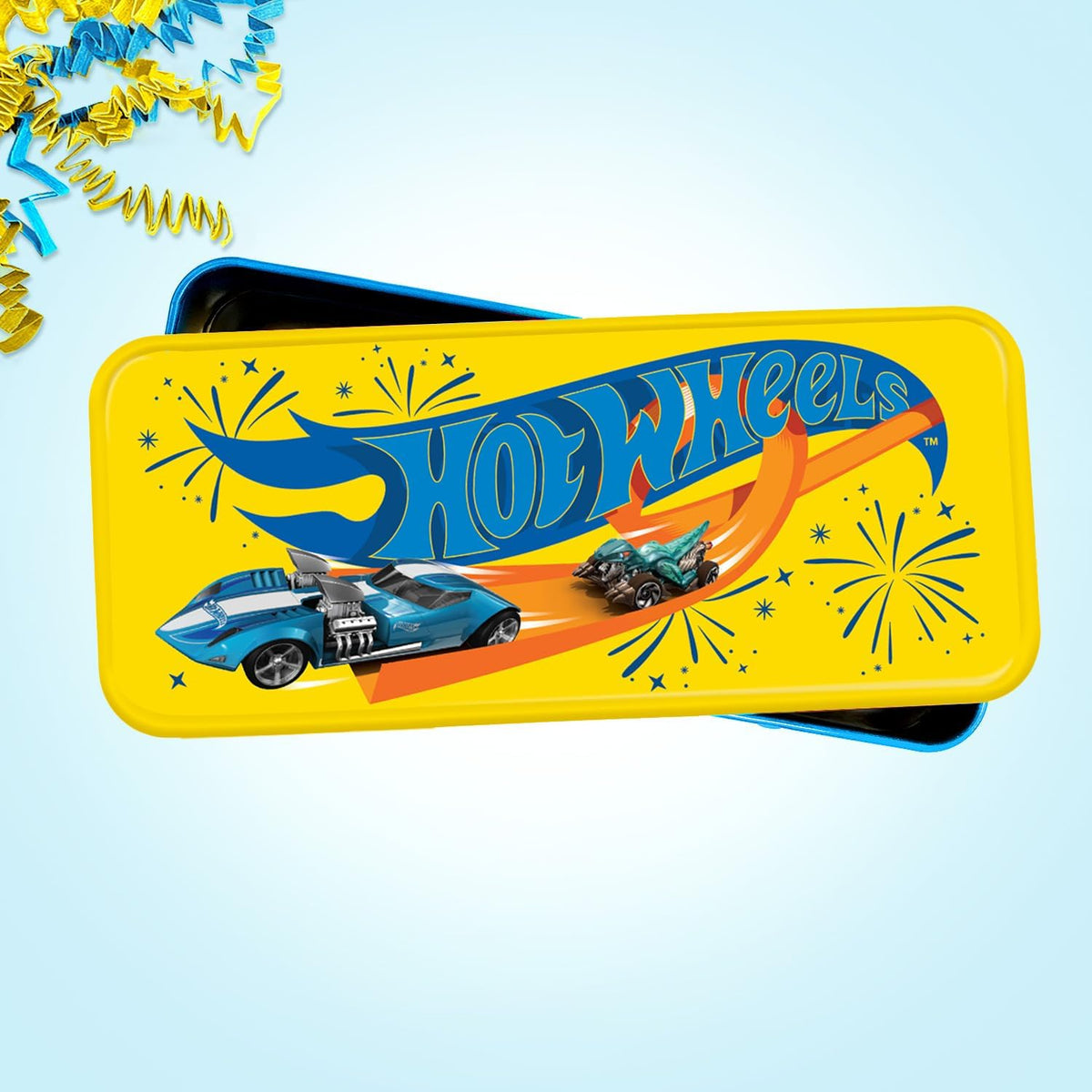 Hot Wheels - Juego de regalo para fiesta de cumpleaños, caja de lat...