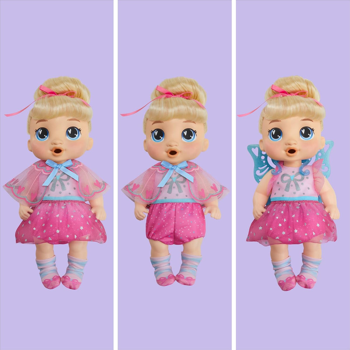 Baby Alive Fairy Fashions - Muñeca Harper Hugs con accesorios de ro...