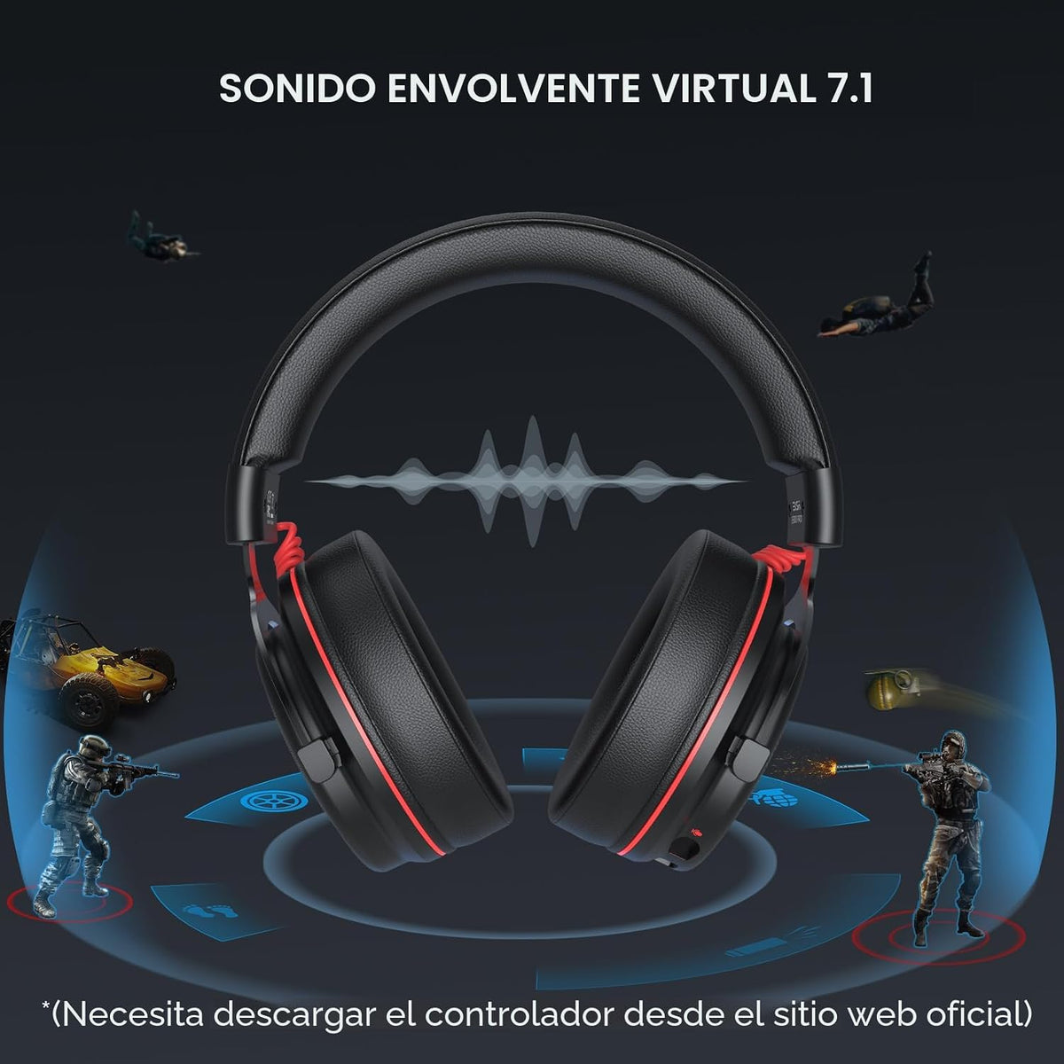 EKSA E900 Pro USB Auriculares para juegos para PC - Auriculares de...
