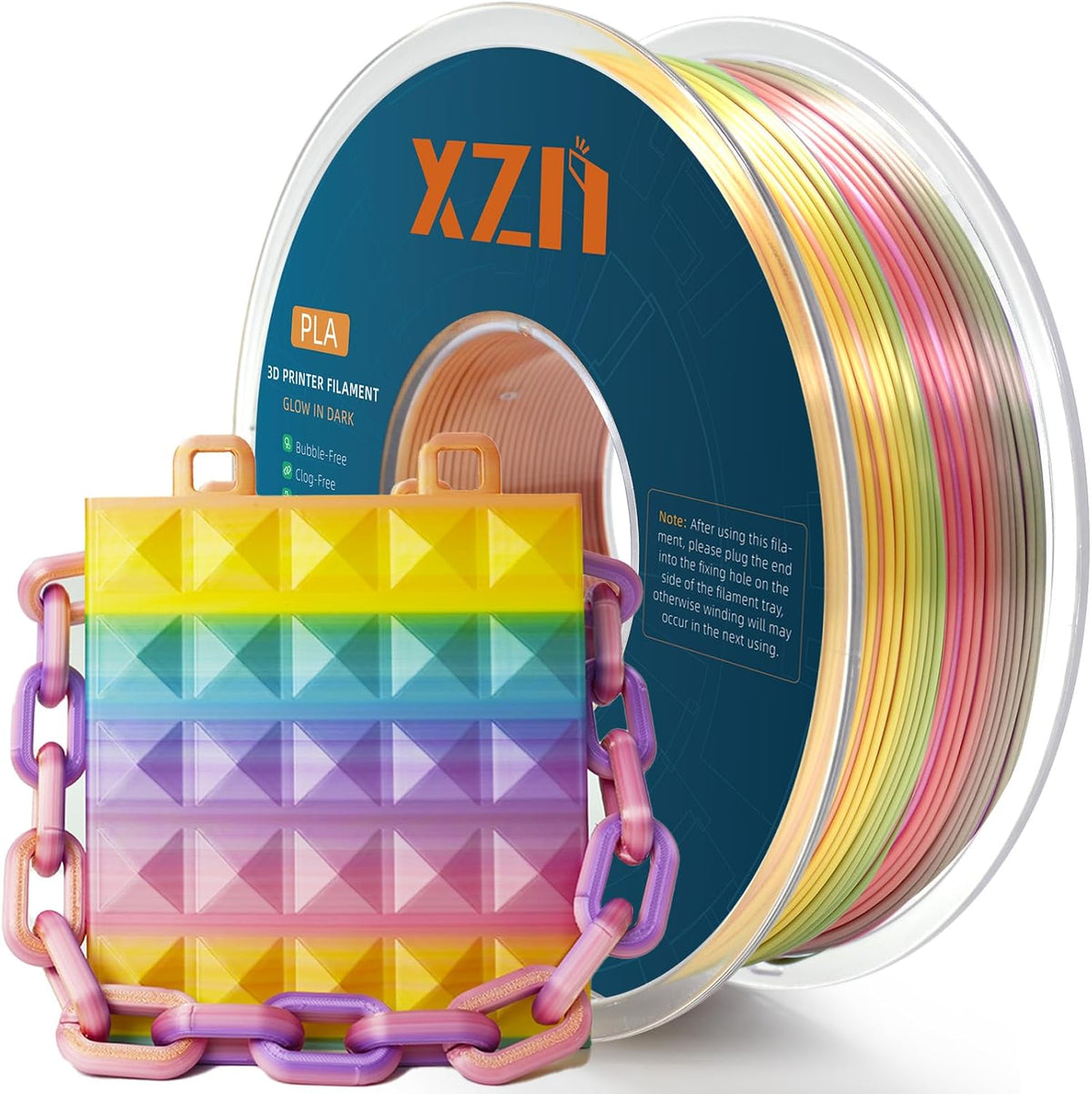 XZN - Filamento de ácido poliláctico de seda arcoíris PLA de 1.75mm...
