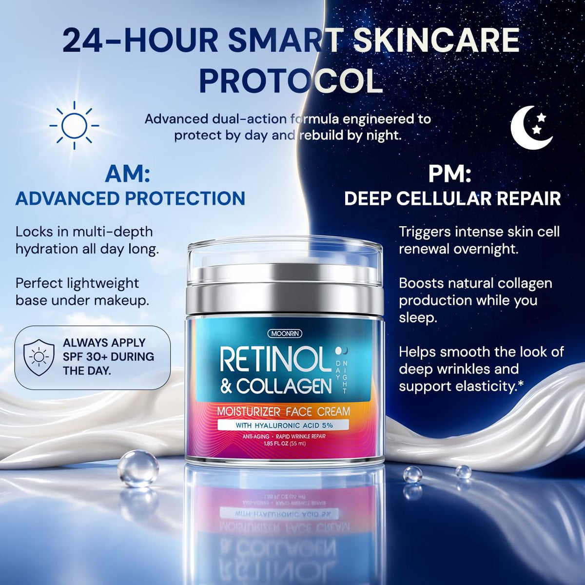 Crema de retinol para cara, paquete de 2 \u2013 Hidratante antienve...