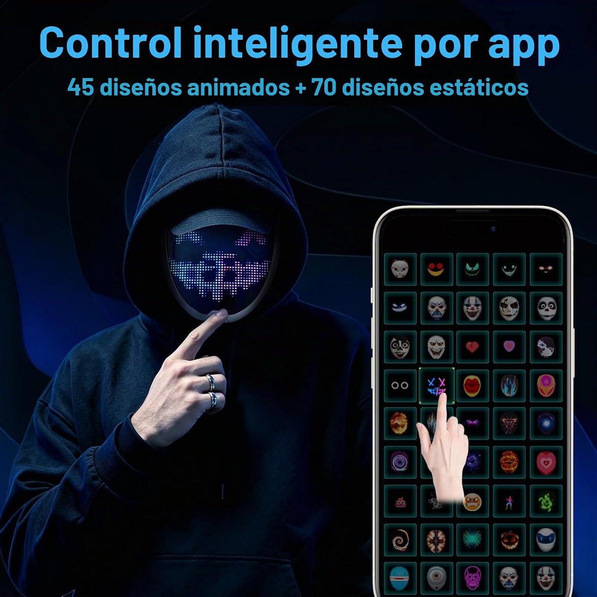 Depointer Life Máscara LED con aplicación Bluetooth controlada y |...