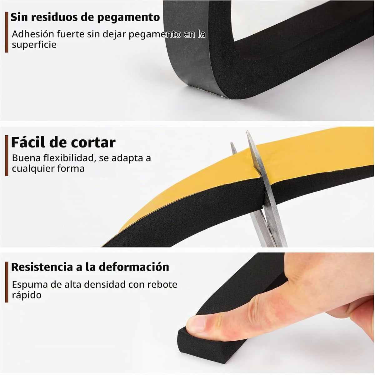 Yotache Cinta adhesiva de espuma de alta densidad, 2 rollos de 1 pu...