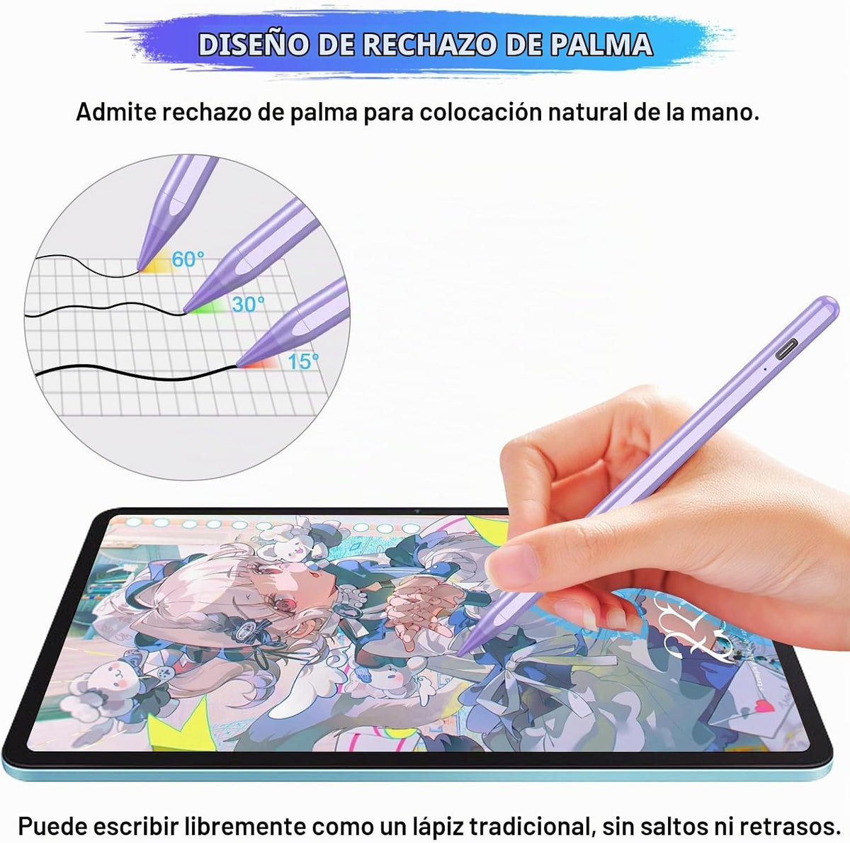 Lápiz capacitivo para iPad A16\/10ª\/9ª Generación, Carga Rápida de...